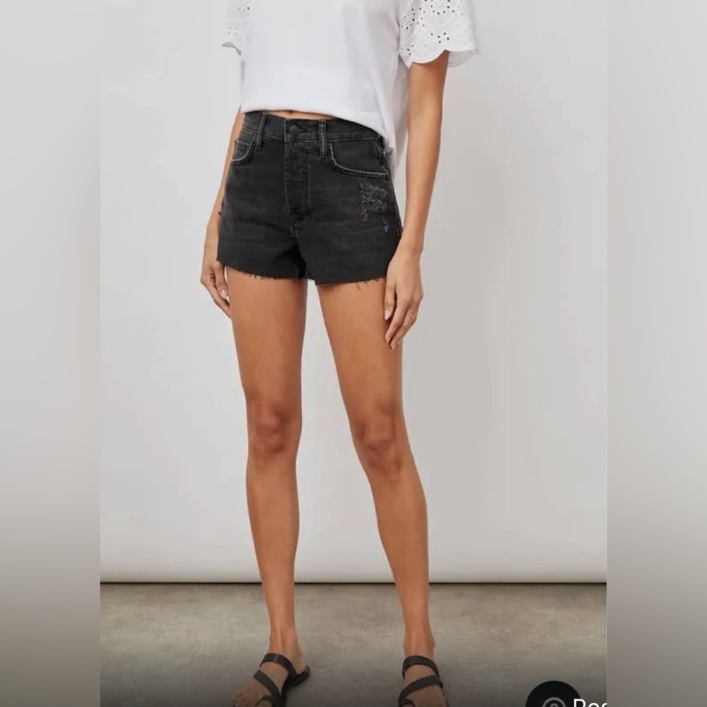 Rails high waist Fairfax jean shorts ash black